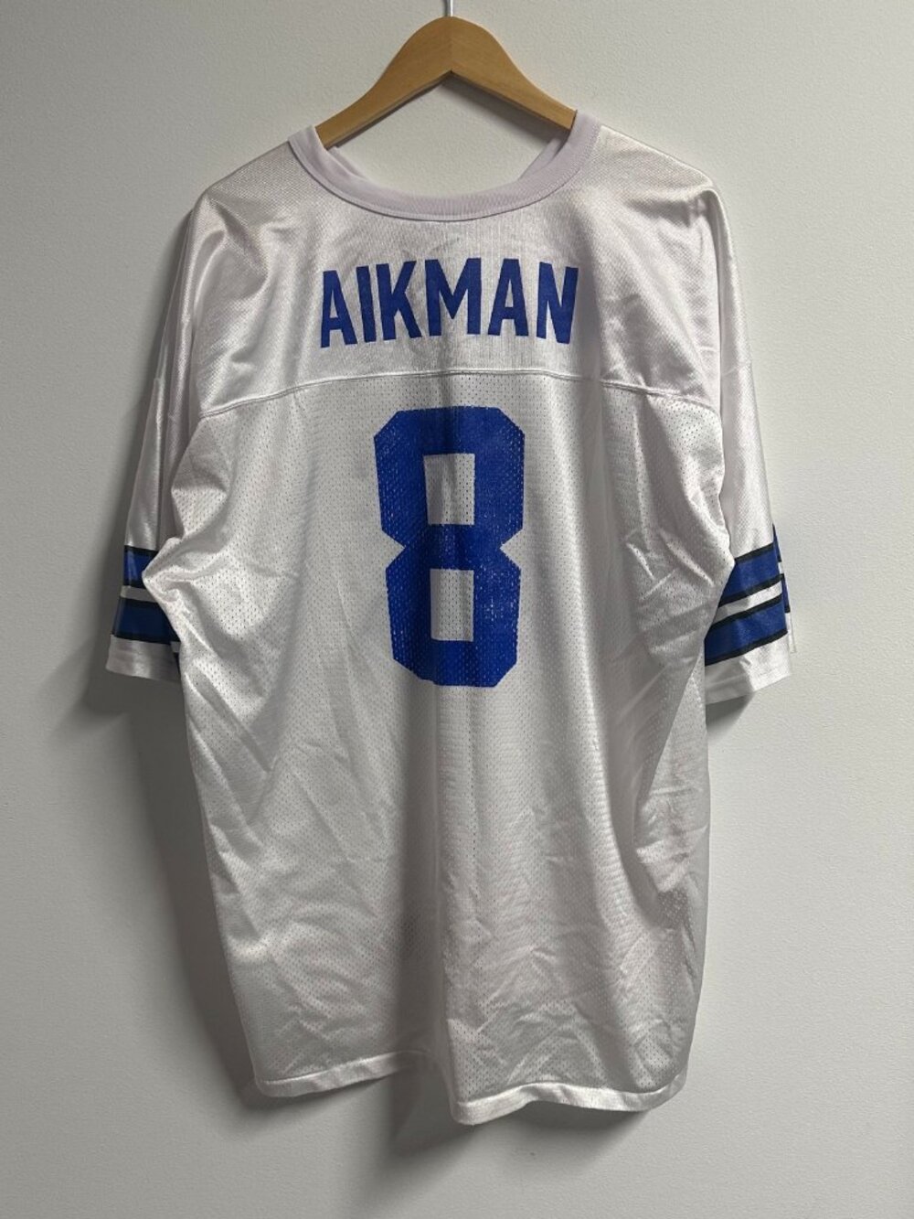 Vintage 90s Dallas cowboys Troy Aikman #8 Logo Athletic White Home Jersey Size 2